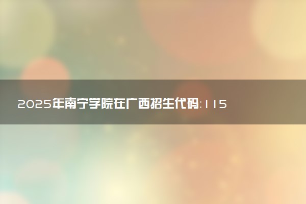 2025年南宁学院在广西招生代码：11549 专业代码及报考指南