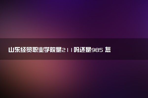 山东经贸职业学院是211吗还是985 怎么样值得读吗及学长学姐评价