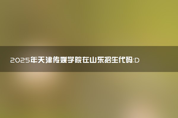 2025年天津传媒学院在山东招生代码：D659 专业代码及报考指南