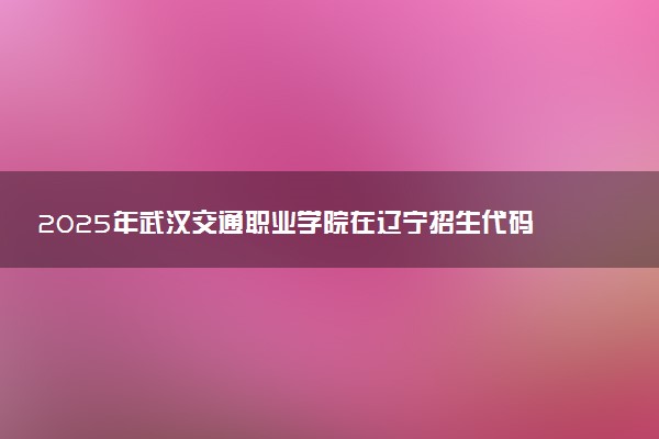 2025年武汉交通职业学院在辽宁招生代码：3264 专业代码及报考指南