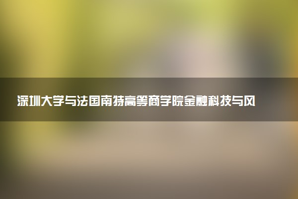 深圳大学与法国南特高等商学院金融科技与风险控制硕士考试通过率