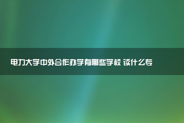 电力大学中外合作办学有哪些学校 读什么专业好