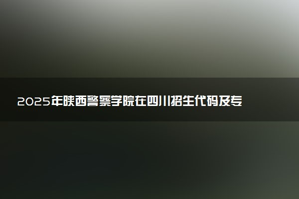 2025年陕西警察学院在四川招生代码及专业代码 陕西警察学院四川代码是多少？怎么查询？