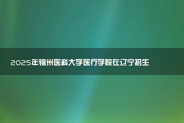 2025年锦州医科大学医疗学院在辽宁招生代码及专业代码 锦州医科大学医疗学院辽宁代码是多少？怎么查询？