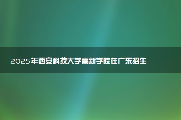2025年西安科技大学高新学院在广东招生代码：14042 专业代码及报考指南