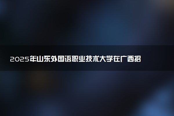2025年山东外国语职业技术大学在广西招生代码：13387 专业代码及报考指南