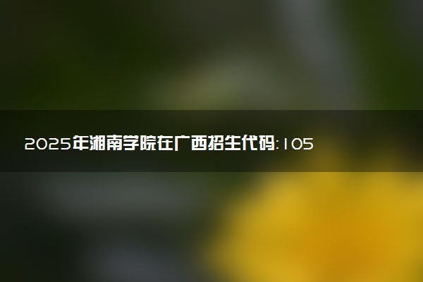 2025年湘南学院在广西招生代码：10545 专业代码及报考指南