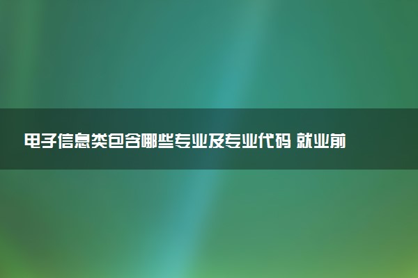 电子信息类包含哪些专业及专业代码 就业前景和毕业生平均收入是多少