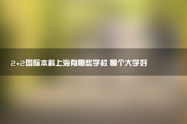 2+2国际本科上海有哪些学校 哪个大学好