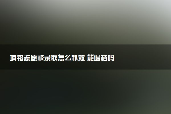 填错志愿被录取怎么补救 能退档吗