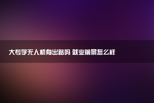 大专学无人机有出路吗 就业前景怎么样