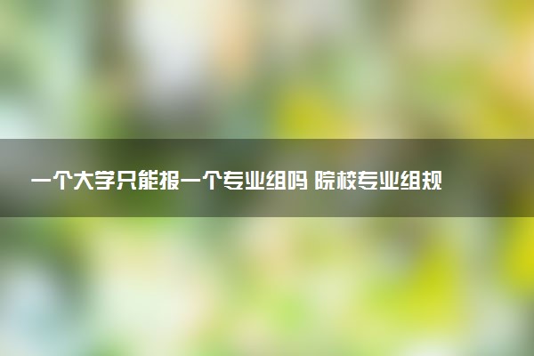 一个大学只能报一个专业组吗 院校专业组规则是什么