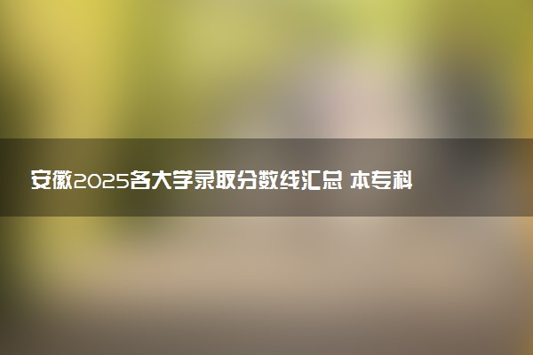 安徽2025各大学录取分数线汇总 本专科院校最低投档线是多少