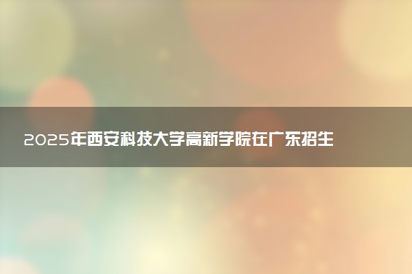 2025年西安科技大学高新学院在广东招生代码及专业代码 西安科技大学高新学院广东代码是多少？怎么查询？