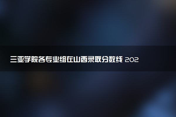 三亚学院各专业组在山西录取分数线 2026山西考生多少分能上三亚学院