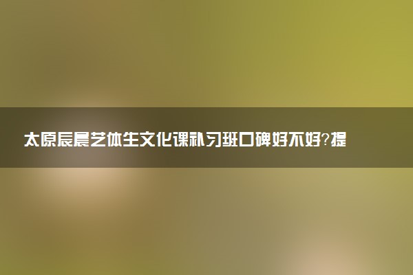 太原辰晨艺体生文化课补习班口碑好不好?提分快吗
