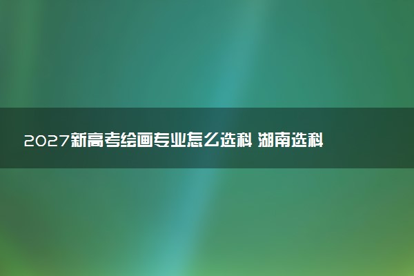 2027新高考绘画专业怎么选科 湖南选科要求及必选科目有哪些